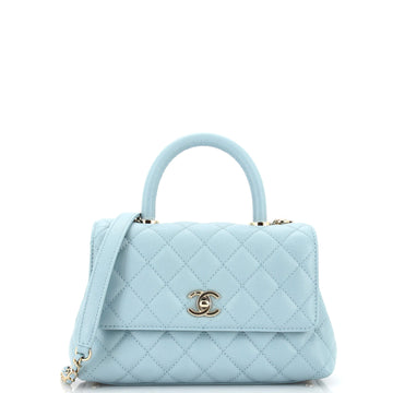 Chanel Coco Top Handle Bag Quilted Caviar Mini