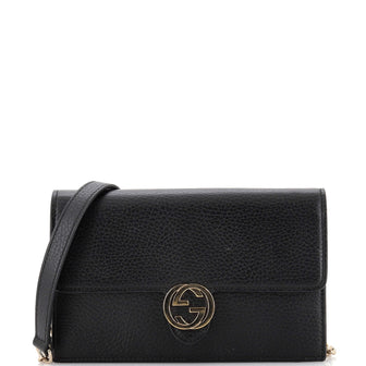 Gucci Interlocking Wallet on Chain (Outlet) Leather