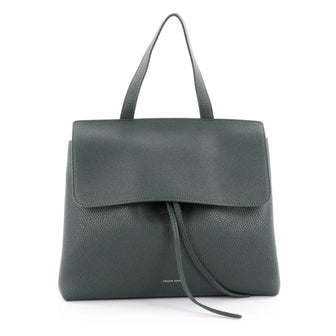 Mansur Gavriel Lady Bag Tumbled Leather Medium Green 2247601