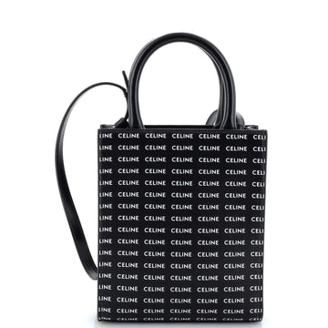 Celine Vertical Cabas Tote All Over Logo Print Leather Mini