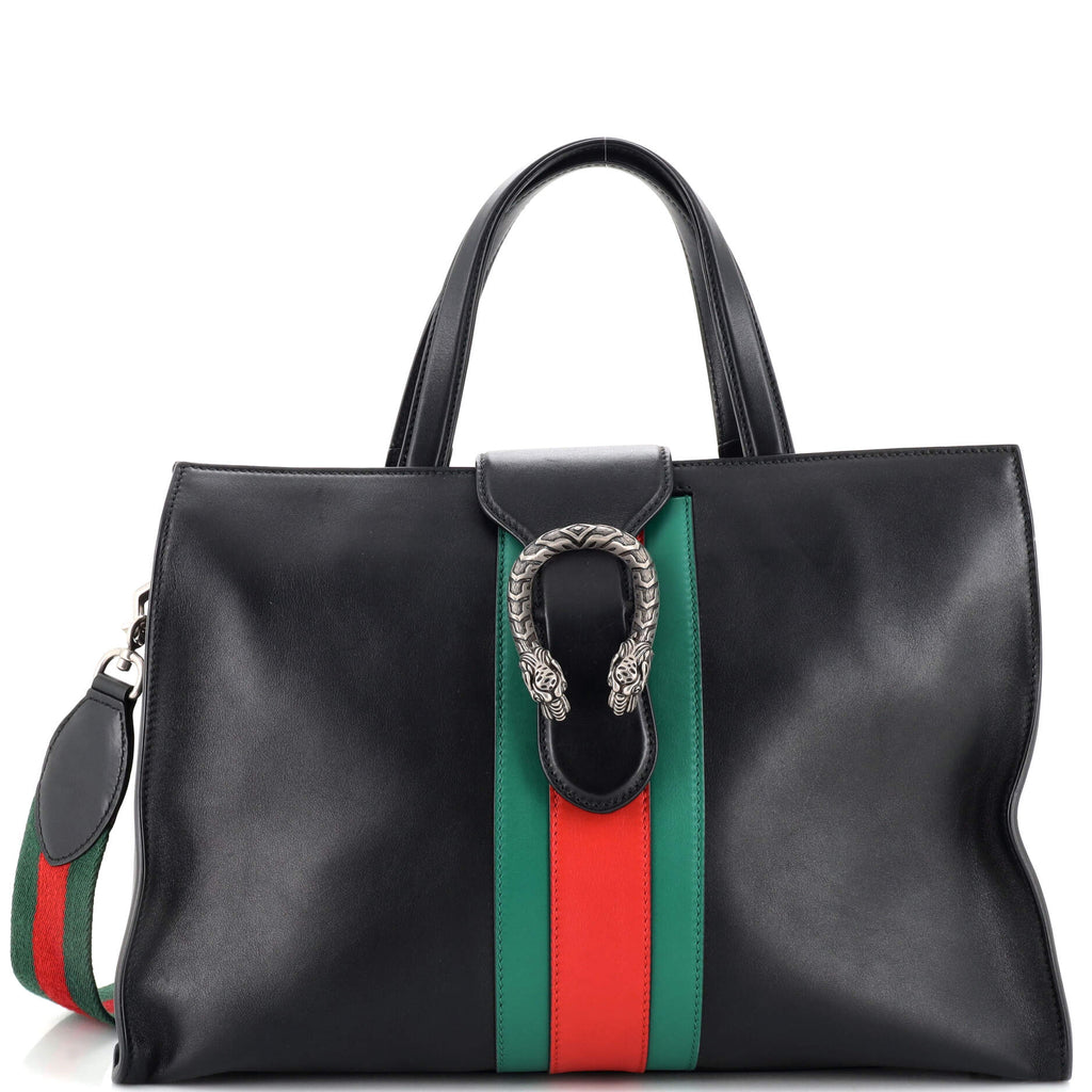 Gucci Dionysus Top-Handle Leather Bag - Black