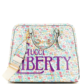 Gucci Horsebit 1955 Liberty Duffle Bag Printed Leather Large