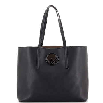 Fendi Logo Shopper Tote Leather