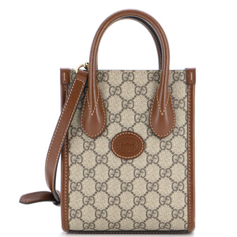 Gucci Interlocking G Patch Tote GG Coated Canvas Mini