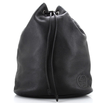 Gucci Soho Drawstring Backpack Leather Large