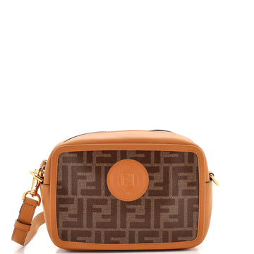 Fendi FF Logo Stamp Camera Bag Zucca Coated Canvas Mini