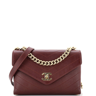 Chanel Coco Chevron Flap Bag Stitched Calfskin Small