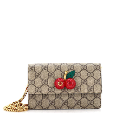 Gucci Cherries Wallet on Chain GG Coated Canvas Mini