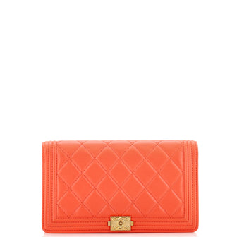 Chanel Boy Yen Wallet Quilted Lambskin