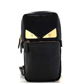 Fendi Monster Sling Bag Nylon and Leather Medium