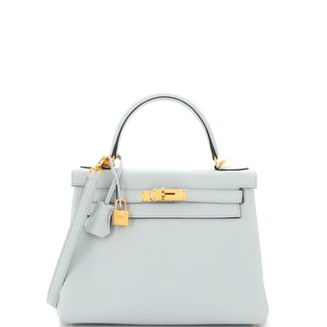 Hermes Kelly Handbag Blue Togo with Gold Hardware 28