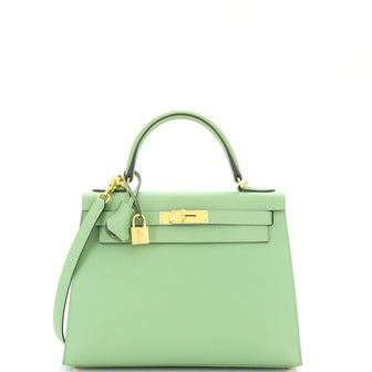 Hermes Kelly Handbag Green Epsom with Gold Hardware 28 Green 224797282