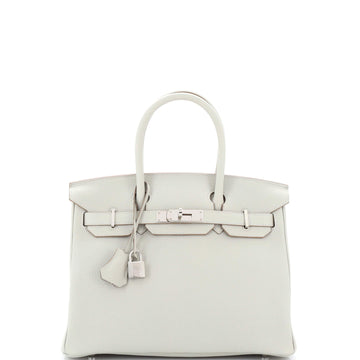 Hermes Birkin Handbag Grey Togo with Palladium Hardware 30