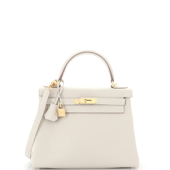 Hermes Kelly Handbag Light Togo with Gold Hardware 28