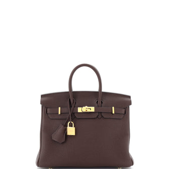 Hermes Birkin Handbag Red Togo with Gold Hardware 25