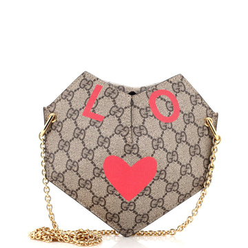Gucci Valentine's Day Heart Bag Printed GG Coated Canvas Small
