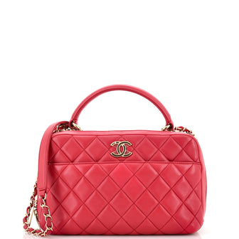 Chanel Trendy CC Bowling Bag Quilted Lambskin Medium Pink 224797327