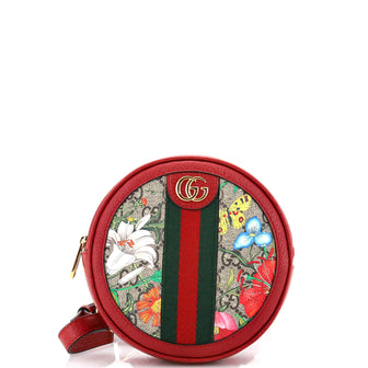 Gucci Ophidia Round Backpack Flora GG Coated Canvas Mini