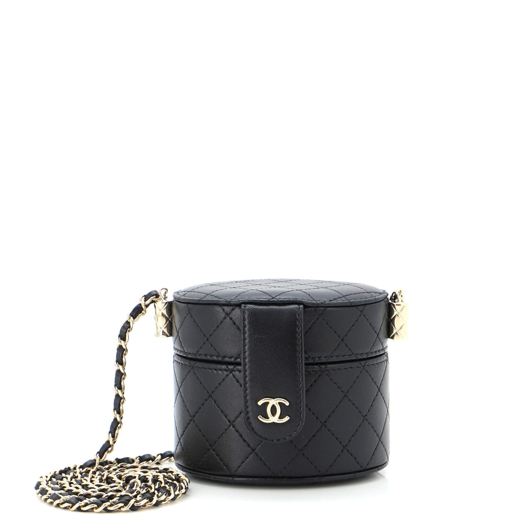 Chanel CC Allure Vanity Case with Chain Quilted Lambskin Mini Black  224797342