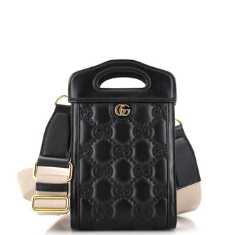 Gucci GG Marmont Cut Out Handle Bag GG Embroidered Leather Mini