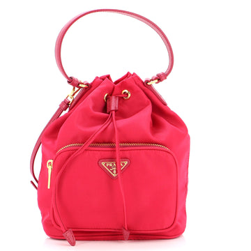 Prada Drawstring Bucket Bag Tessuto Small