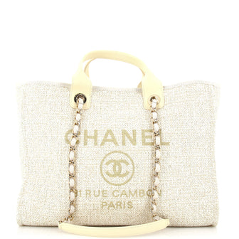 Chanel Deauville Tote Raffia with Glitter Detail Medium