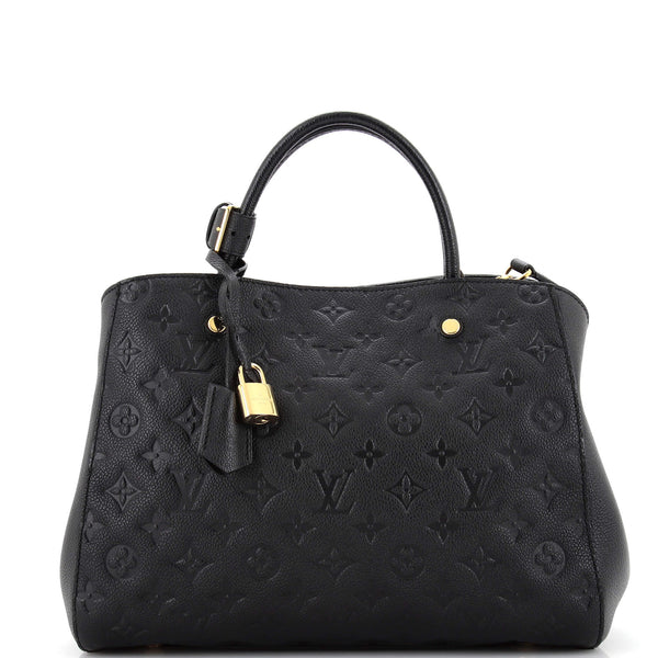 Louis Vuitton Black Monogram Empreinte Leather Montaigne MM Tote Bag Louis  Vuitton