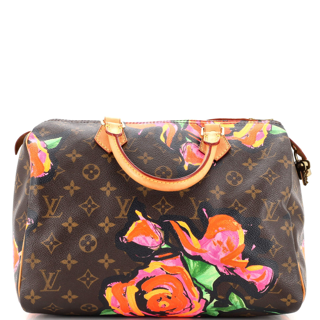Louis Vuitton Speedy Handbag Limited Edition Monogram Roses 30