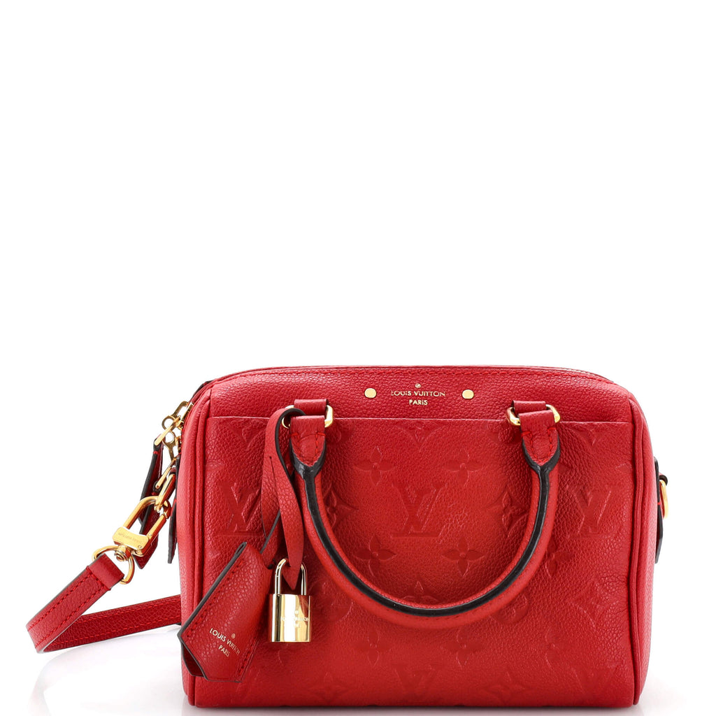 Louis Vuitton Speedy Bandouliere NM Bag Monogram Empreinte Leather 20 Red  22479765