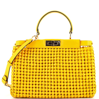 Fendi Peekaboo Bag Braided Leather Regular