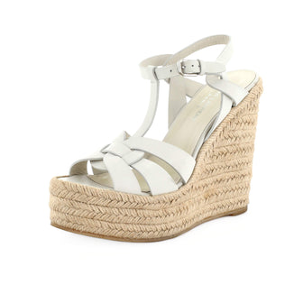 Saint Laurent Women's Tribute Wedge Espadrille Sandals Leather