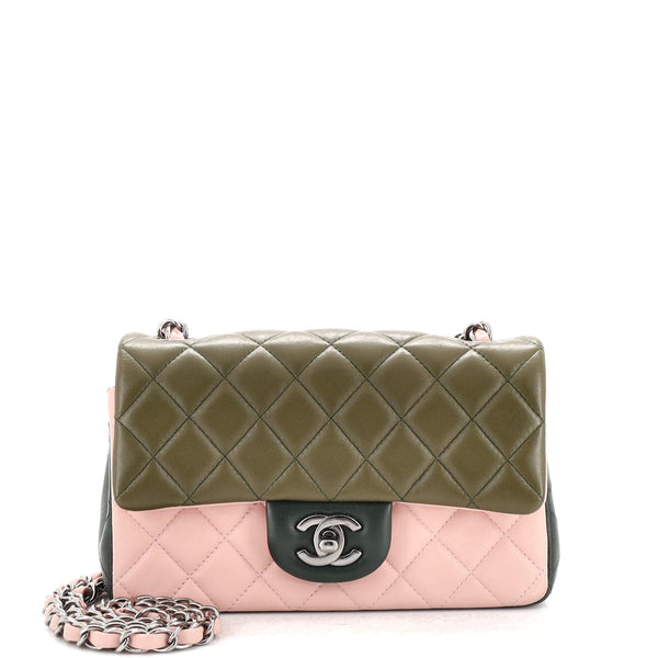 Chanel Small Classic Handbag A01113 Y04059 NI689, Green, One Size