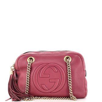 Gucci Soho Chain Zip Shoulder Bag Leather Small