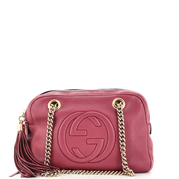 Gucci Soho Chain Zip Shoulder Bag Leather Small