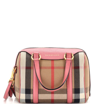 Burberry Alchester Convertible Satchel House Check Canvas Small