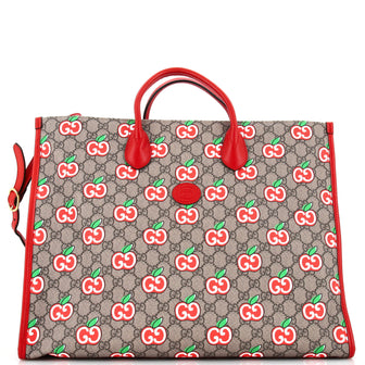Gucci Convertible Open Tote Apple GG Coated Canvas Large