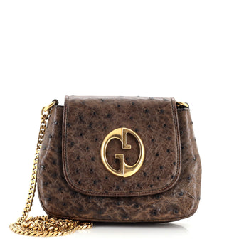 Gucci 1973 Chain Shoulder Bag Ostrich