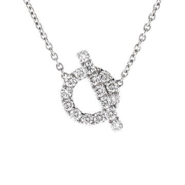 Hermes Finesse Pendant Necklace 18K White Gold and Diamonds