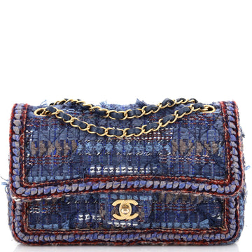 Chanel Paris-Hamburg Classic Single Flap Bag Braided Quilted Tweed Medium