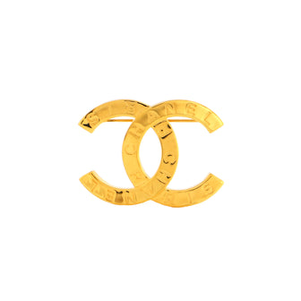 Chanel CC Paris Button Brooch Metal