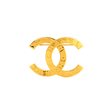 Chanel CC Paris Button Brooch Metal