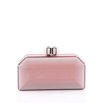 Judith Leiber Faceted Box Clutch Acrylic Pink 2249202