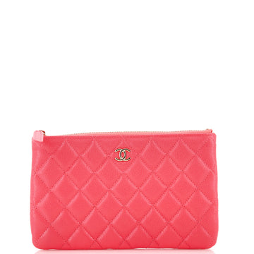 Chanel O Case Clutch Quilted Caviar Small