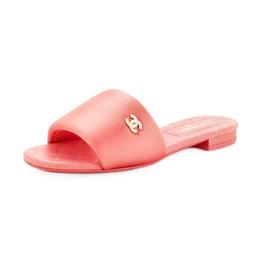 Chanel Women's CC Slide Sandals Satin