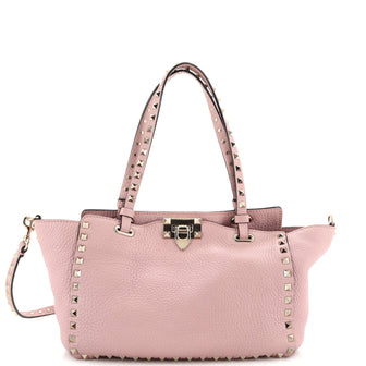 Valentino Garavani Rockstud Tote Pebbled Leather Small