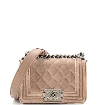 Chanel Boy Flap Bag Quilted Velvet Mini