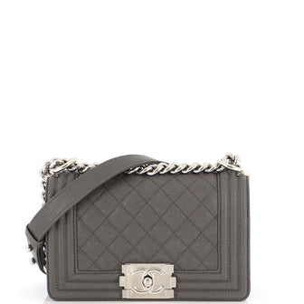 Chanel Boy Flap Bag Quilted Caviar Small