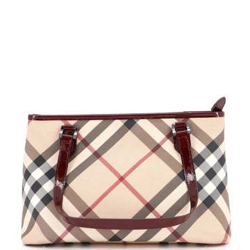 Burberry Nickie Tote Nova Check Coated Canvas Large