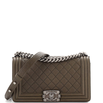 Chanel Boy Flap Bag Quilted Caviar Old Medium