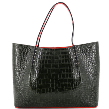 Christian Louboutin Cabarock Tote Crocodile Embossed Leather Large